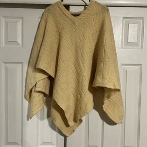 Canoe Heatherspun V-Neck Wool Knit Poncho Sweater